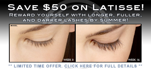Save $50 on Latisse eyelash treatment in Vancouver - Limited Time Offer